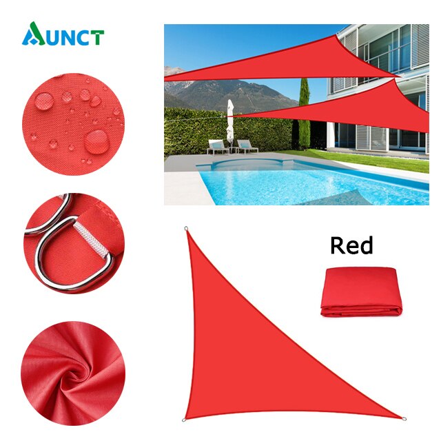 Waterproof Sun Shelter - Voile d'ombrage triangulaire pour jardin, patio et piscine Red