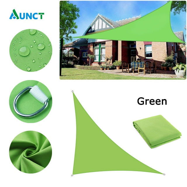 Waterproof Sun Shelter - Voile d'ombrage triangulaire pour jardin, patio et piscine Green