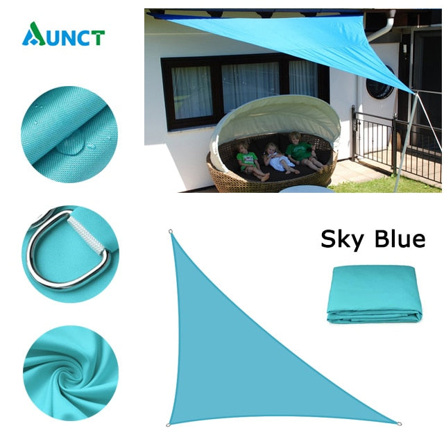 Waterproof Sun Shelter - Voile d'ombrage triangulaire pour jardin, patio et piscine Sky Blue