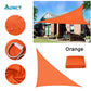 Waterproof Sun Shelter - Voile d'ombrage triangulaire pour jardin, patio et piscine Orange
