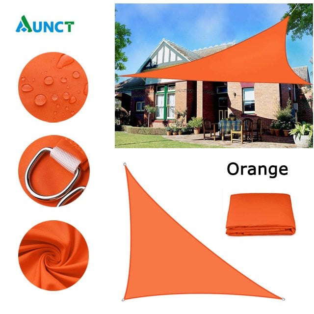 Waterproof Sun Shelter - Voile d'ombrage triangulaire pour jardin, patio et piscine Orange