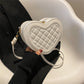 Achetez Maintenant le Sac à Bandoulière Femme Forme d'Amour avec Rhombus et Couleur Unie | AOMshop