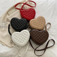 Achetez Maintenant le Sac à Bandoulière Femme Forme d'Amour avec Rhombus et Couleur Unie | AOMshop