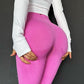 Yoga Pants Femme Haut Taille Leggings Sans Couture Sport Fitness Gym Red-1 Yoga Pants