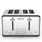 Achetez le Toaster 4 Slice Geek Chef en Acier Inoxydable avec Fonction Bagel, Décongélation et Annulation sur AOMshop