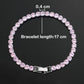 bracelet tennis micro-serti de zircons 4mm pour femmes et hommes
