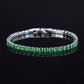 bracelet tennis micro-serti de zircons 4mm pour femmes et hommes Green