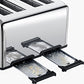 Achetez le Toaster 4 Slice Geek Chef en Acier Inoxydable avec Fonction Bagel, Décongélation et Annulation sur AOMshop