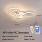 lampes de plafond LED 5 Rings White APP With RC Dimmable