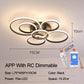 lampes de plafond LED 6 Rings Black APP With RC Dimmable