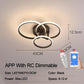 lampes de plafond LED 3 Rings Black APP With RC Dimmable