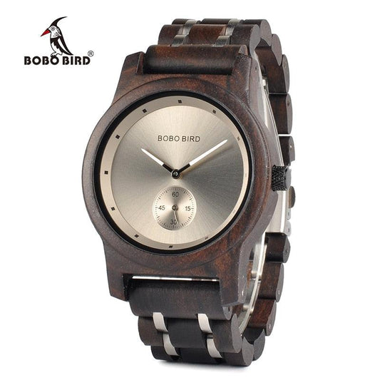 montre en bois, montre homme, bracelet en métal, relogio masculino, montre à quartz, cadeau pour homme