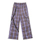 pantalons QWEEK Punk Harajuku Checkered pour femmes. Purple