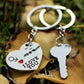 porte-clés de couple My Heart en alliage de zinc plaqué argent
