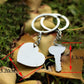 porte-clés de couple My Heart en alliage de zinc plaqué argent