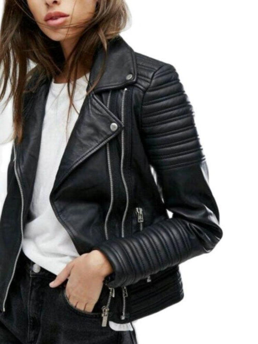 veste cuir- femme- look punk et streetwear